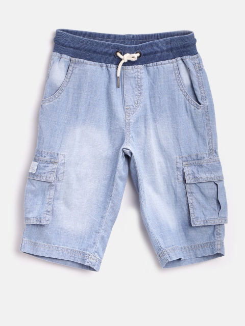 

Palm Tree Boys Blue Washed Cargo Shorts
