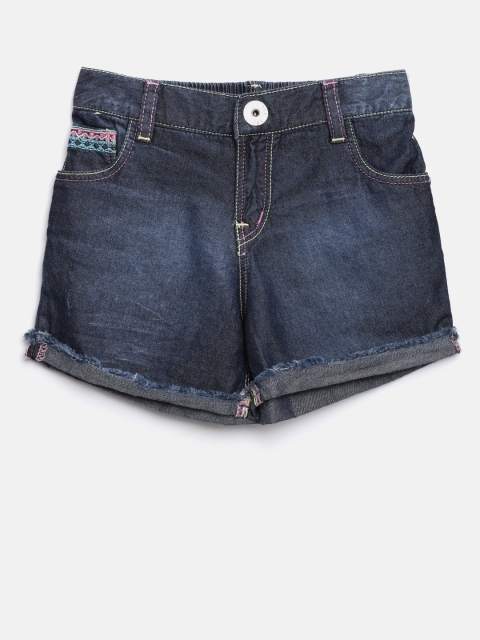 

Palm Tree Girls Blue Washed Denim Shorts