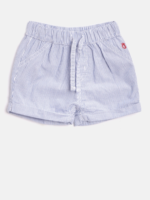 

Gini and Jony Boys Blue Striped Regular Shorts