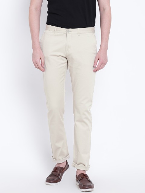 

Blackberrys Men Beige Regular Fit Solid Chinos