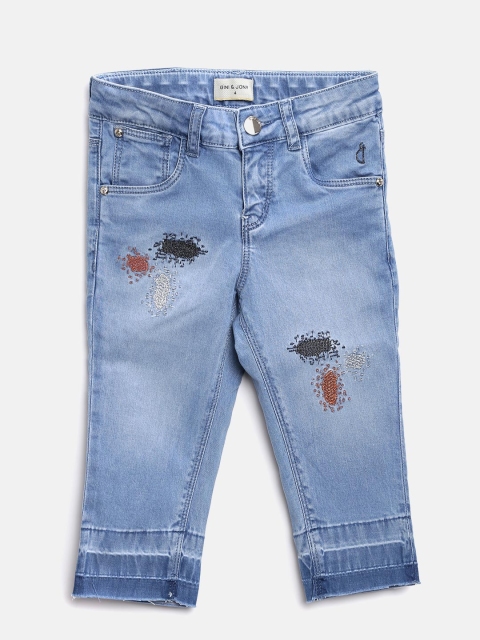

Gini and Jony Girls Blue Solid Regular Fit Capris