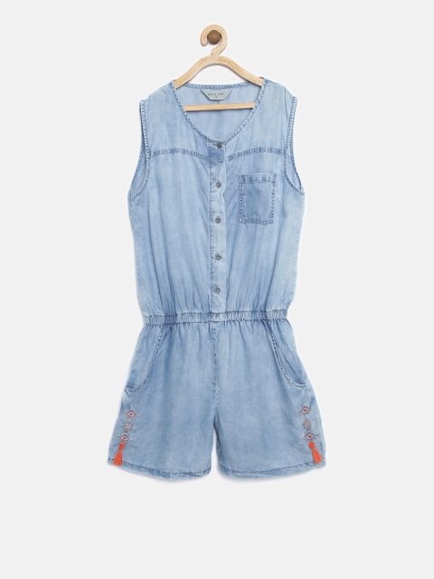 

Gini and Jony Blue Washed Chambray Playsuit