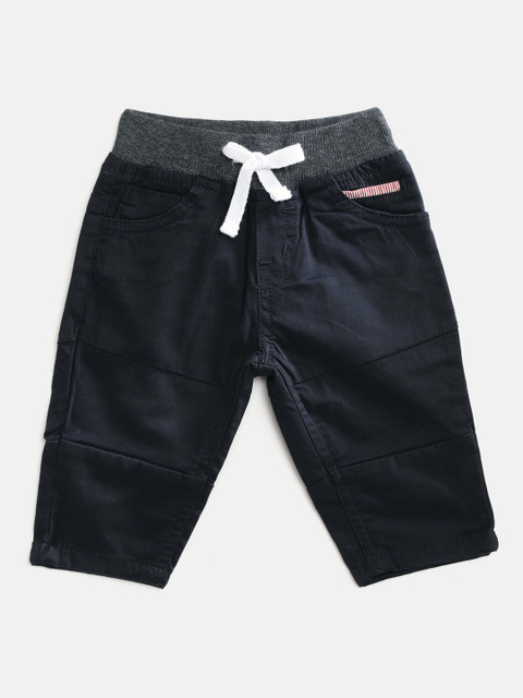 

Gini and Jony Infant Boys Navy Blue Solid Trousers