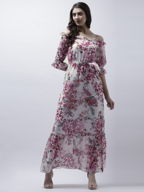 

Athena Women Off-White Printed Fit & Flare Dress