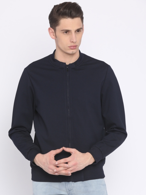 

Indian Terrain Men Navy Blue Solid Bomber