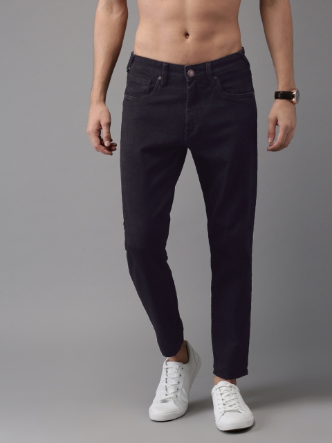 

Moda Rapido Men Dark Blue Slim Fit Cropped Mid-Rise Clean Look Stretchable Jeans