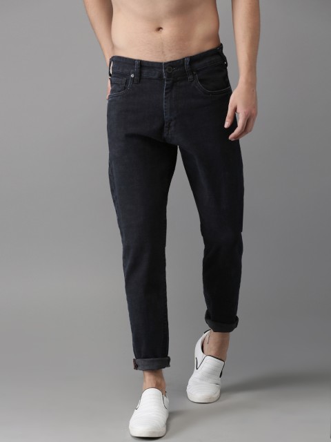 

Moda Rapido Men Black Slim Fit Mid-Rise Clean Look Stretchable Cropped Jeans