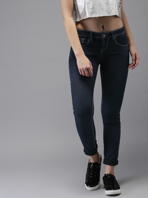 

Moda Rapido Women Blue Skinny Fit Mid-Rise Clean Look Stretchable Cropped Jeans