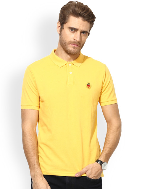 

Red Tape Men Yellow Solid Polo Collar T-shirt