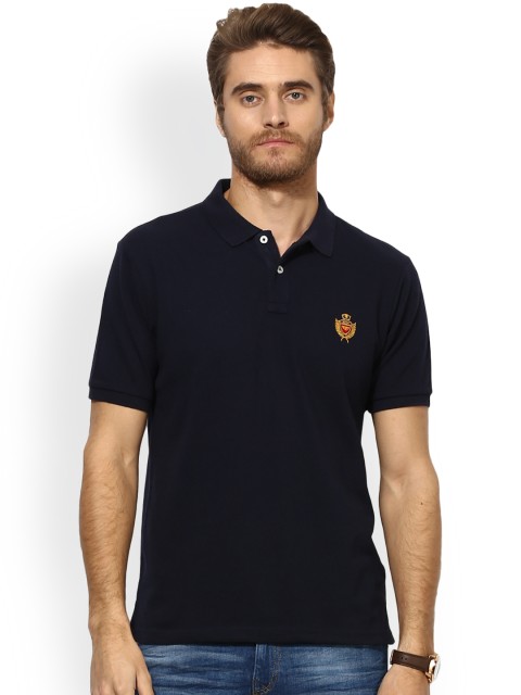 

Red Tape Men Navy Blue Solid Polo Collar T-shirt