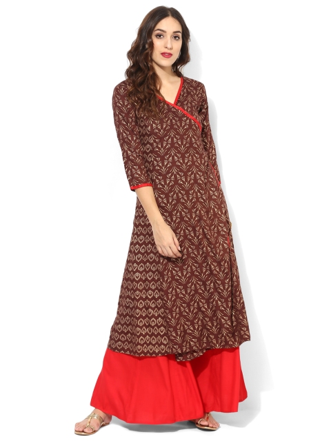 

Sangria Women Brown & Red Printed Kurta with Palazzos