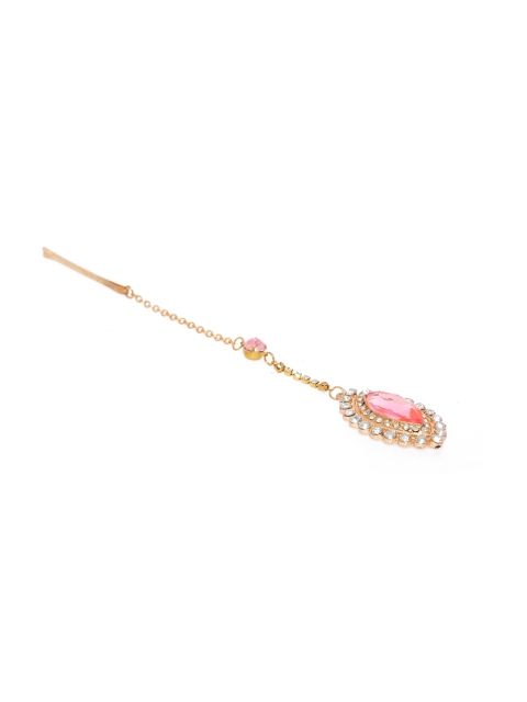 

Pipa Bella Women Pink & Gold-Toned Maang Tikka