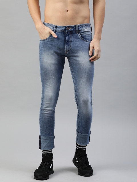 

HERE&NOW Men Blue Skinny Fit Mid-Rise Clean Look Stretchable Jeans