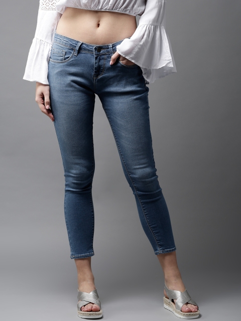 

HERE&NOW Women Blue Skinny Fit Mid-Rise Clean Look Stretchable Jeans