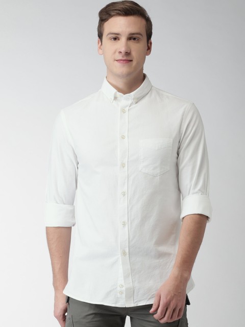 

Celio Men White Slim Fit Solid Casual Shirt