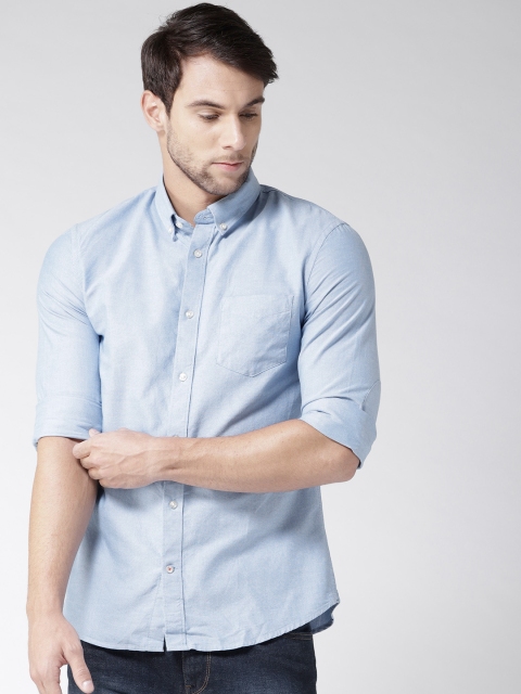 

Celio Men Blue Slim Fit Solid Casual Shirt