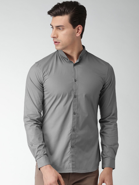 

Celio Men Charcoal Grey Slim Fit Solid Casual Shirt