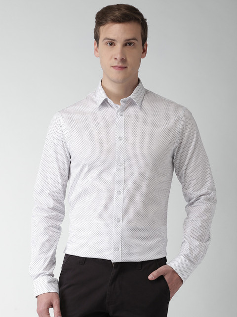 

Celio Men White Slim Fit Printed Smart Casual Shirt