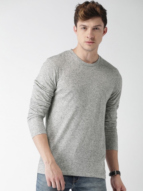 

Celio Men Grey Melange Solid Round Neck Linen Sustainable T-shirt