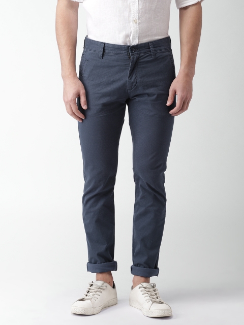 

Celio Men Blue Slim Fit Printed Chinos