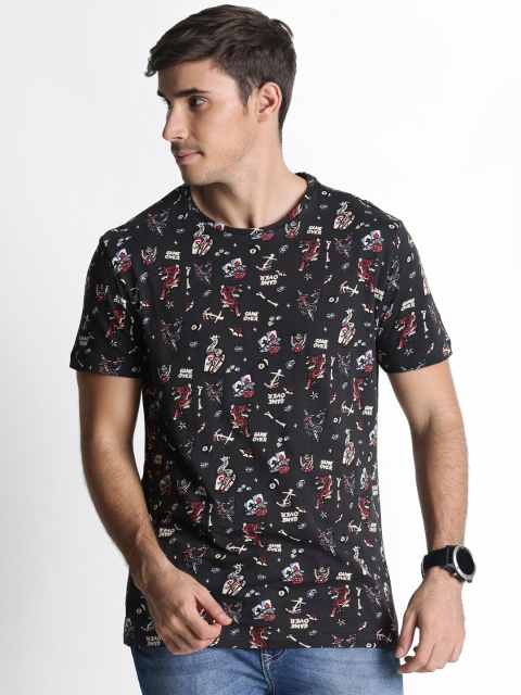 

Ajile by Pantaloons Men Charcoal Grey Printed Round Neck T-shirt