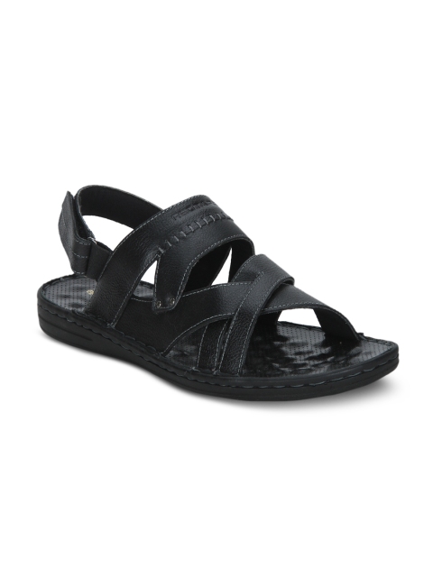 

Red Tape Men Black Leather Fisherman Sandals