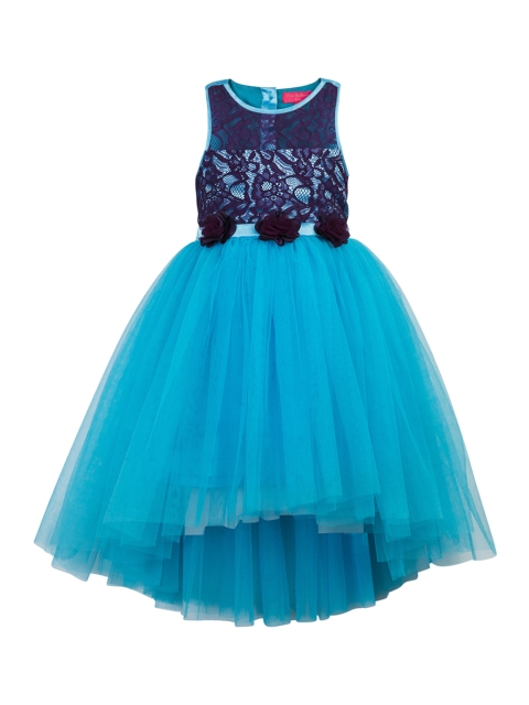 

Toy Balloon kids Girls Turquoise Blue Self Design A-Line Dress