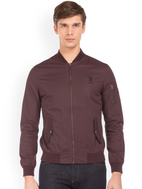 

U.S. Polo Assn. Men Burgundy Solid Bomber
