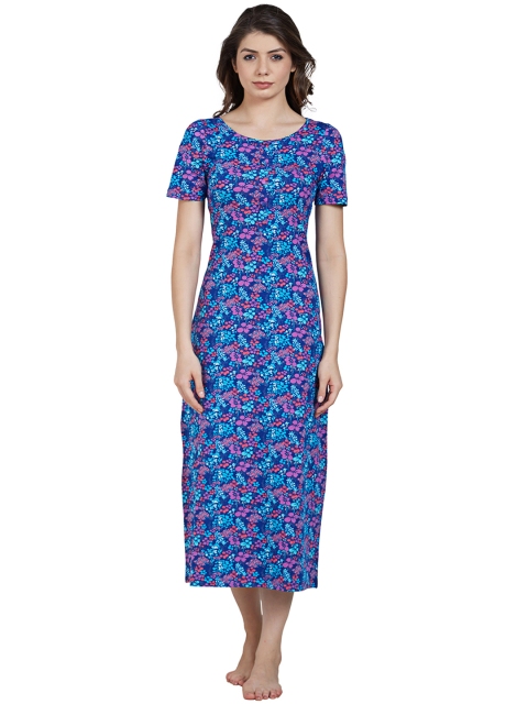 

Blush by PrettySecrets Blue Printed Nightdress BAW0817NW67