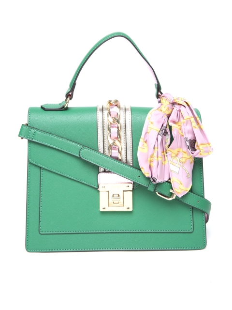 

ALDO Green Solid Satchel with Sling Strap