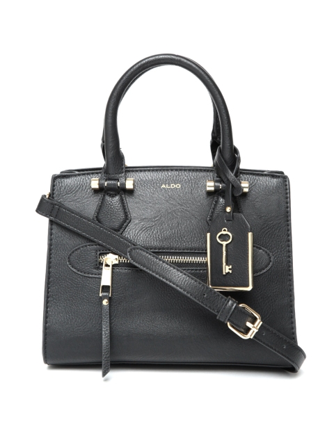 

ALDO Black Solid Handheld Bag with Sling Strap