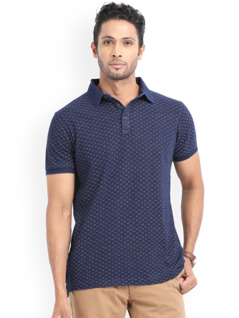 

Indian Terrain Men Blue Printed Polo Collar T-shirt