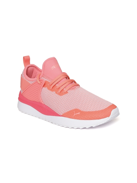 

Puma Women Pink & White Pacer Next Cage GK Woven Design Sneakers
