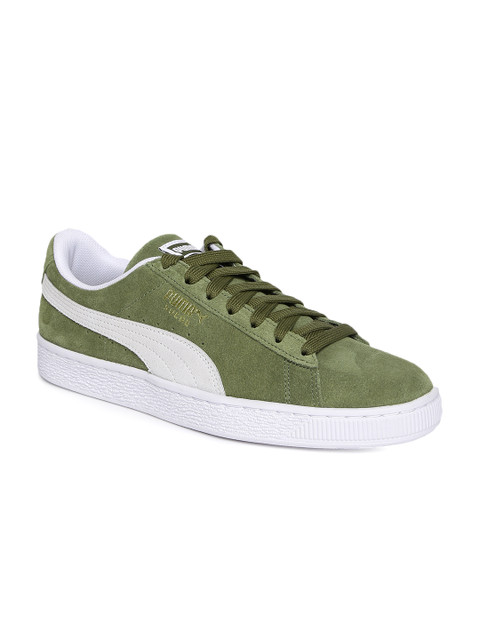 

Puma Unisex Olive Green Suede Classic Sneakers