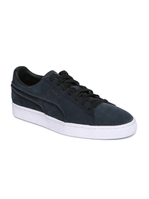 

Puma Men Black Suede Classic Exposed Seams Sneakers