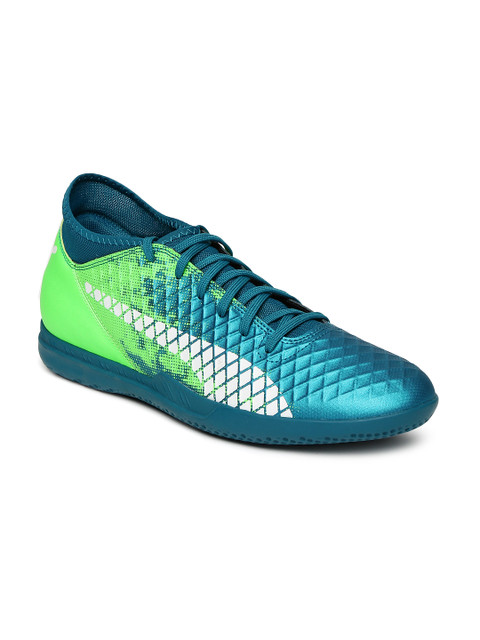 

Puma Men Teal Blue & Green FUTURE 18.4 Team Training Football Shoes
