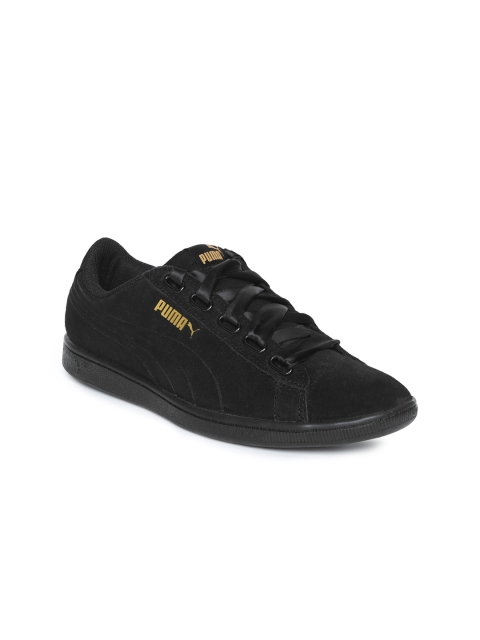 

Puma Women Black Vikky Ribbon Suede Sneakers