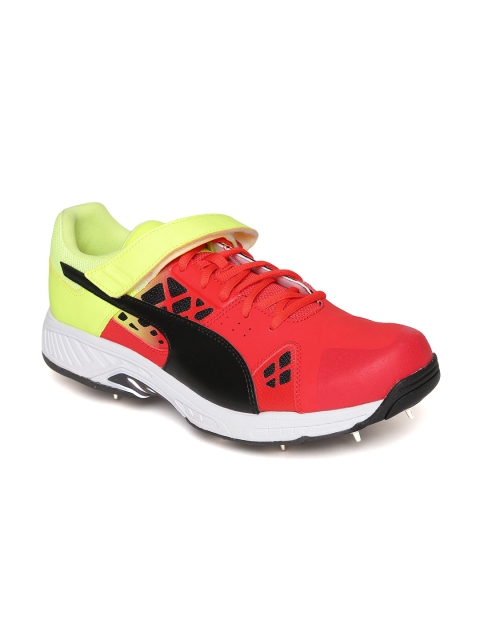 

Puma Men Red & Fluorescent Green evoSPEED 18.1 Fade Cricket Bowling Shoes