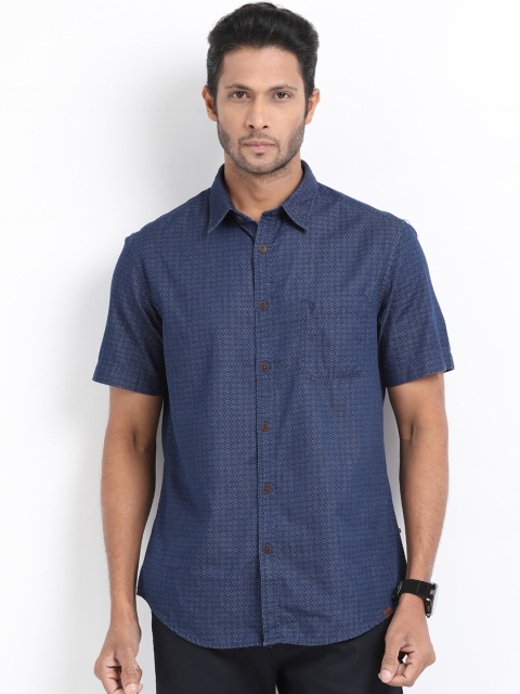 

Indian Terrain Men Blue Regular Fit Printed Casual Shirt