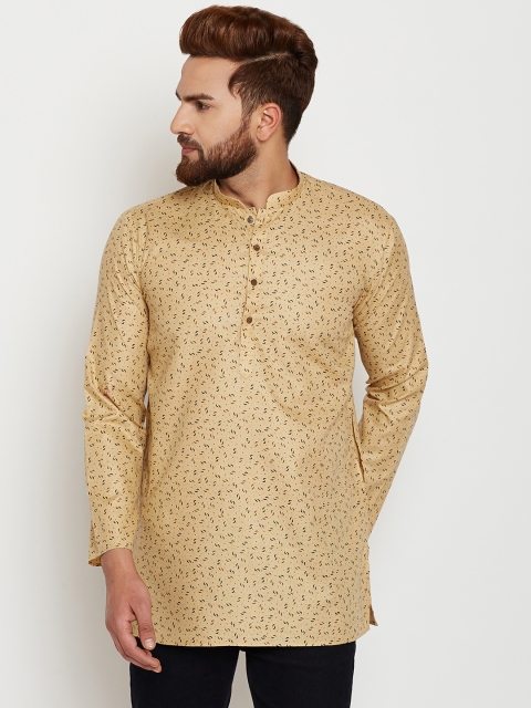 

SOJANYA Men Beige Printed Straight Kurta