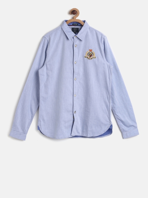 

Indian Terrain Boys Blue Regular Fit Solid Casual Shirt