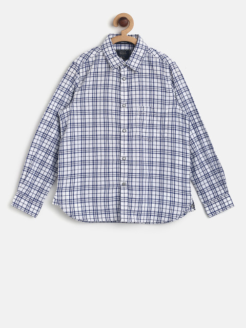 

Indian Terrain Boys White Regular Fit Checked Casual Shirt