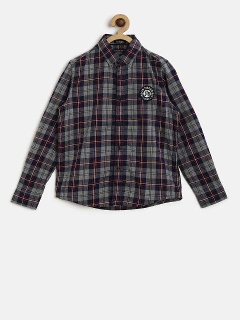 

Indian Terrain Boys Grey Regular Fit Checked Casual Shirt