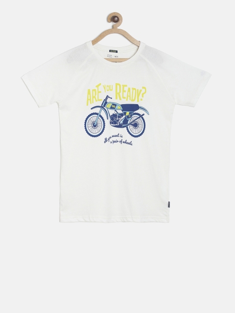 

Indian Terrain Boys White Printed Round Neck T-shirt