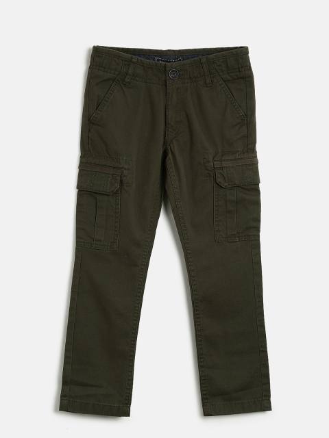 

Indian Terrain Boys Brown Regular Fit Solid Cargos