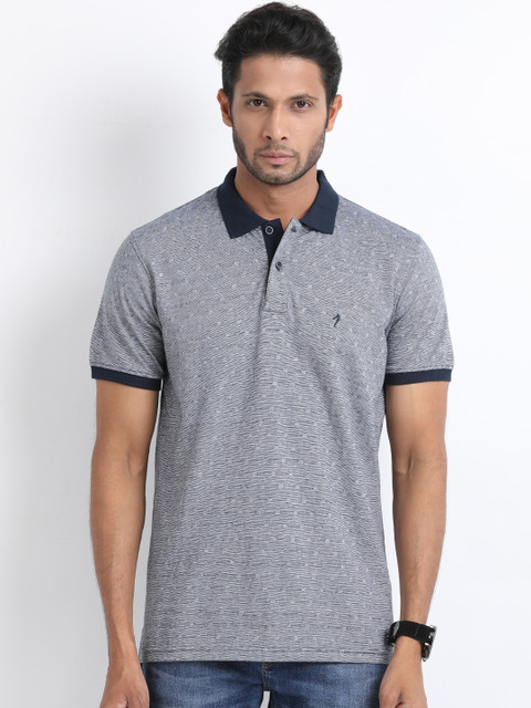 

Indian Terrain Men Grey Printed Polo Collar T-shirt