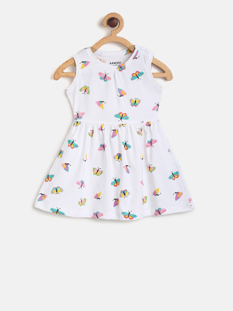 

Juniors by Lifestyle Girls White Printed A-Line Dress