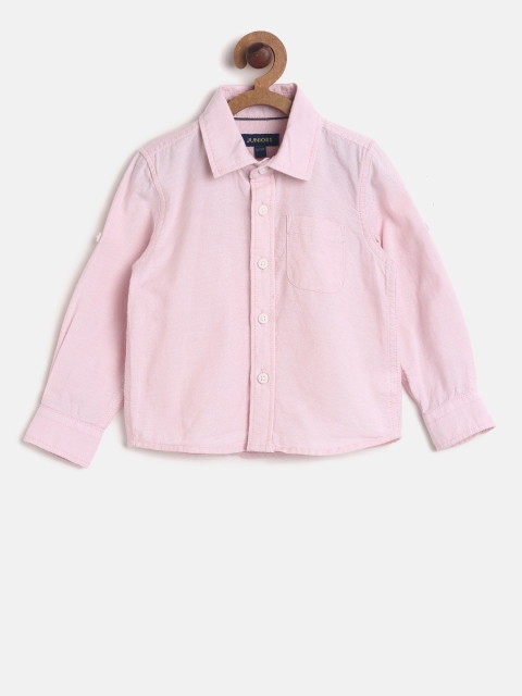 

Juniors by Lifestyle Boys Pink Regular Fit Solid Casual Shirt