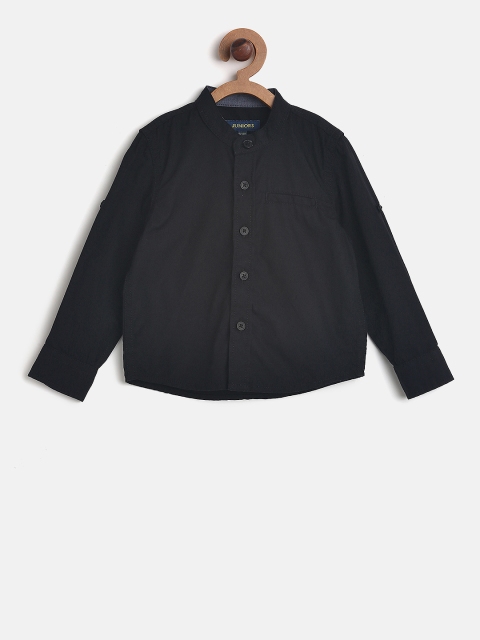 

Juniors by Lifestyle Boys Black Regular Fit Solid Casual Shirt