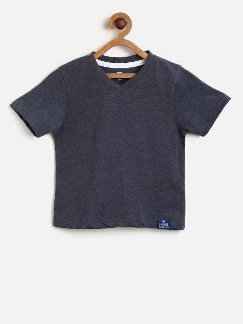 

Fame Forever by Lifestyle Boys Charcoal Grey Solid V-Neck T-shirt